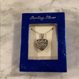 Antiqued sterling heart locket VALENTINES!